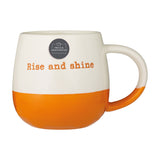 Tasse mit Spruch "Rise and Shine", Steingut, 340 ml