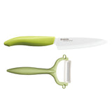 Starter Set GREEN: Obst-und Gemüsemesser mit Schäler, Klinge: 11 cm