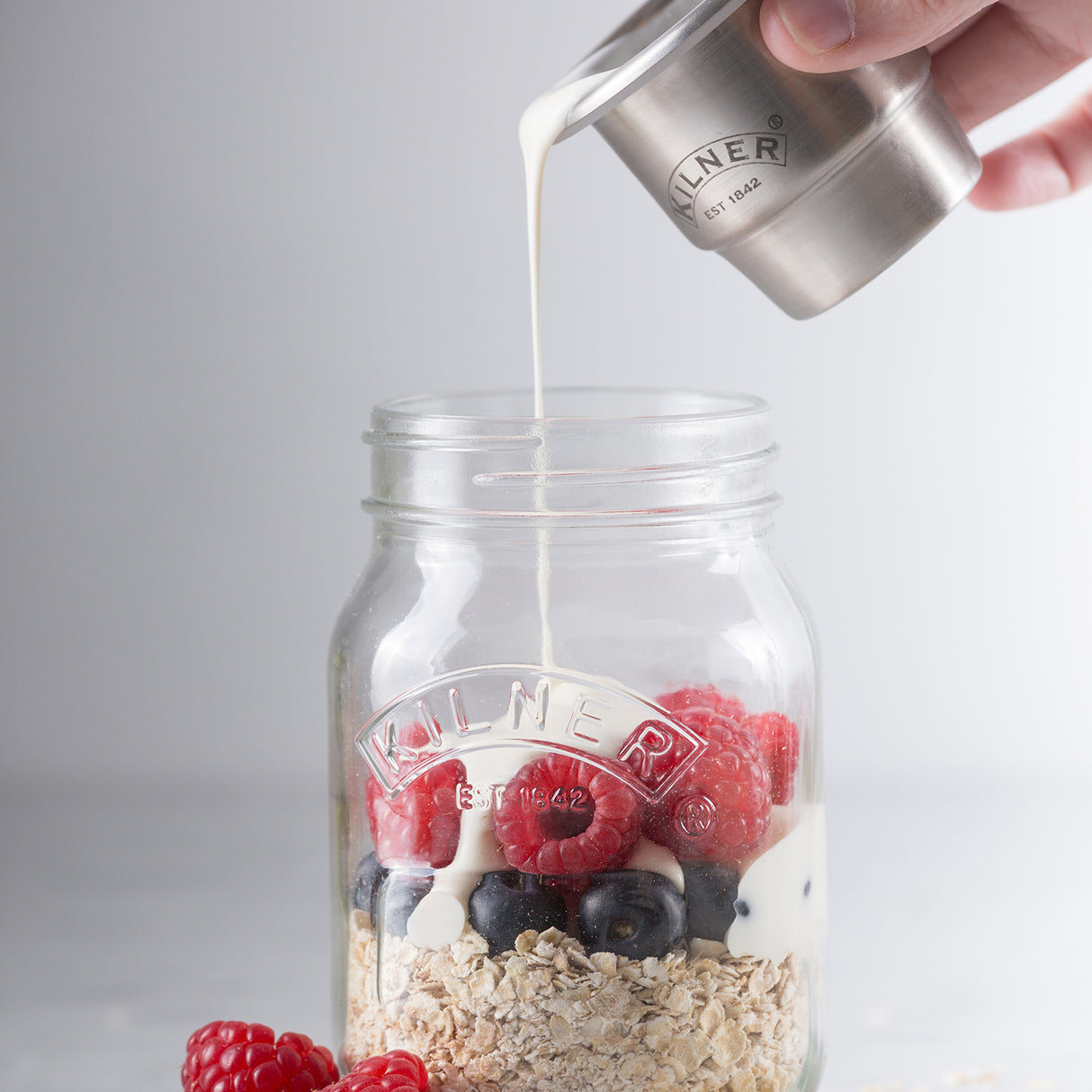 Snack-To-Go Glas mit Behälter, 0.5 Liter