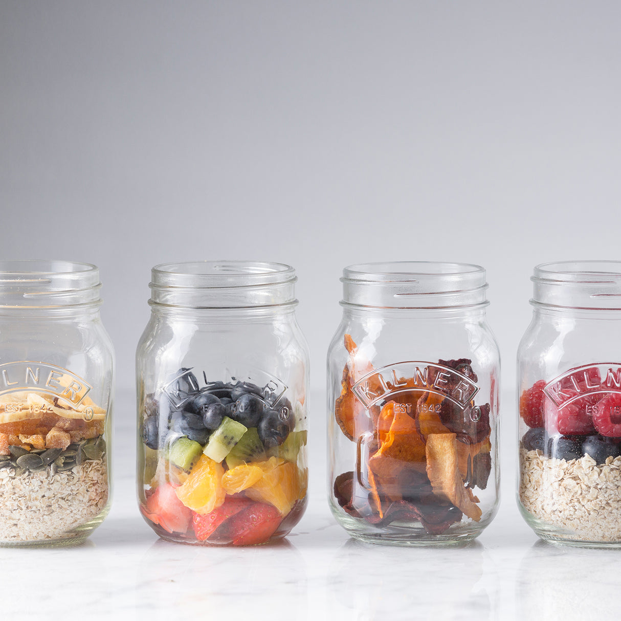 Snack-To-Go Glas mit Behälter, 0.5 Liter