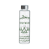 PURE | STAY WILD Trinkflasche aus Glas, 600 ml