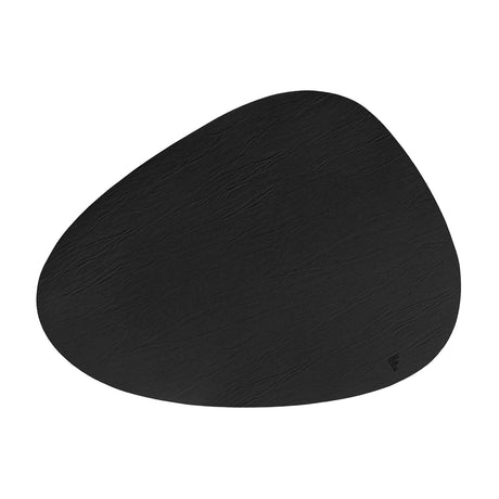Platzset recyceltes Leder, kieselförmig, schwarz 41 x 30 cm