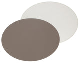 Platzset oval, taupe/weiß